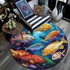 Ocean Fishes Round Area Rug,Carpet Rug for Living Room Bedroom Sofa Playroom Decor,Non-slip Floor Mat