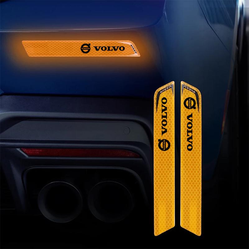 

2Pcs Rear Bumper Reflective Anti-Collision Strips for Volvo XC90 XC60 V50 S60 V70 , High Visibility Night Safety Warning Sticker жёлтый