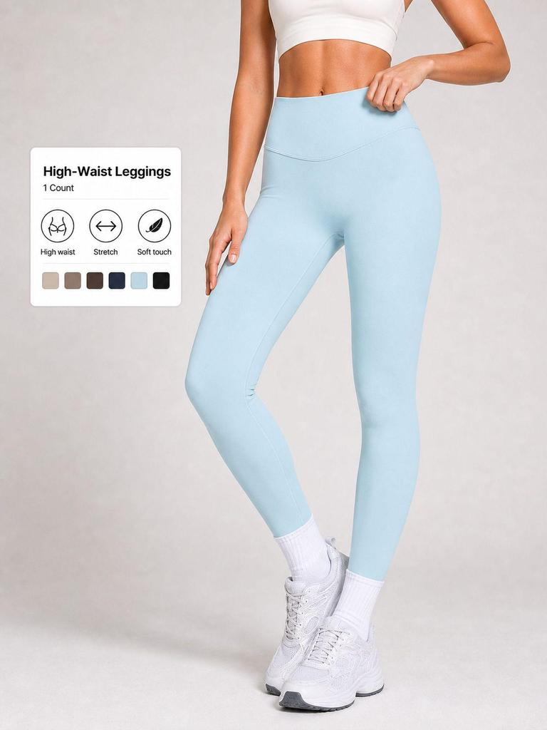 High-Waisted Peach Fitness Leggings for Women - Quick-Dry Yoga & Running Wear