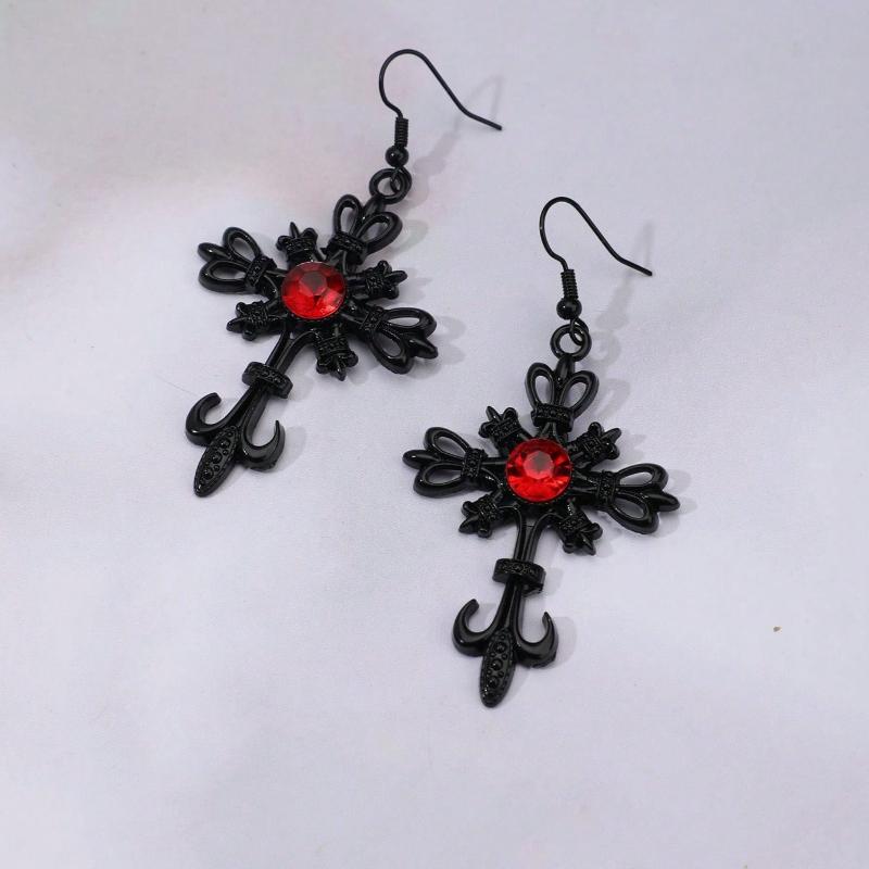 Retro Gothic Crescent Moon & Star Design Earrings For Women