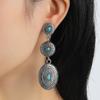 Silver Western Style Stud Earrings Dangling Boho Chic Jewelry Women's Gypsy Earrings  Outfits