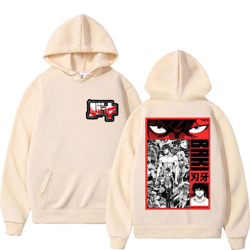 Japanese Anime Baki Hanma The Grappler Hoodies Men Women Harajuku Vintage Manga Long Sleeve Casual Oversized Fleece