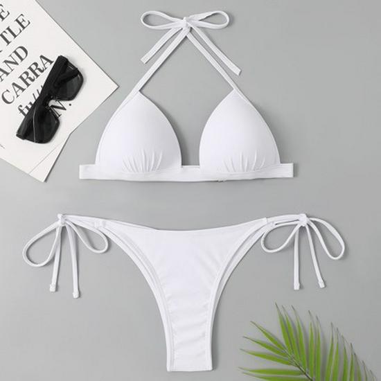 Pre-order: European & American Drawstring Bandage Split Swimsuit Bikini - Hot-Selling Cross-Border Style
