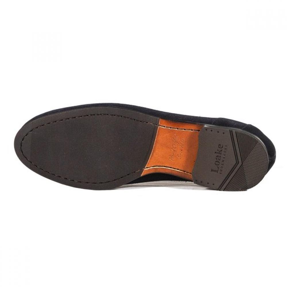 Loake Navy Suede Belgian Loafer Belgrave