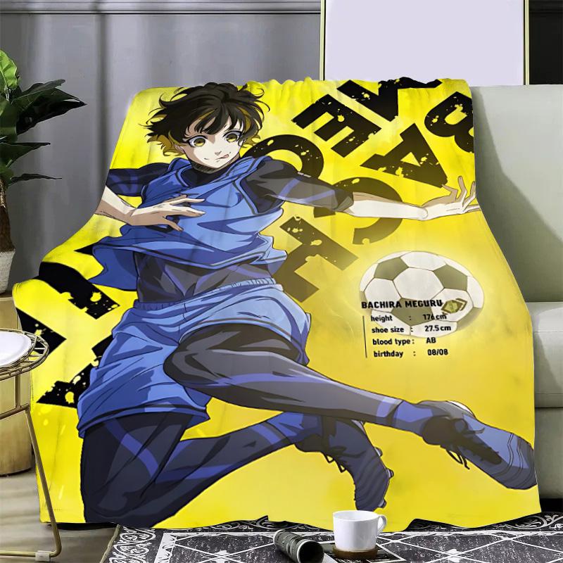 Koc z nadrukiem anime Blue Lock Japonia Koc piknikowy Ciepły koc Miękki i wygodny koc Dom Podróż Prezent urodzinowy
