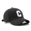 Gorra de béisbol estilo coreano Moda retro Gorra con visera Bordada con letra C grande Visera para protección solar al aire libre Gorro para hombre y mujer