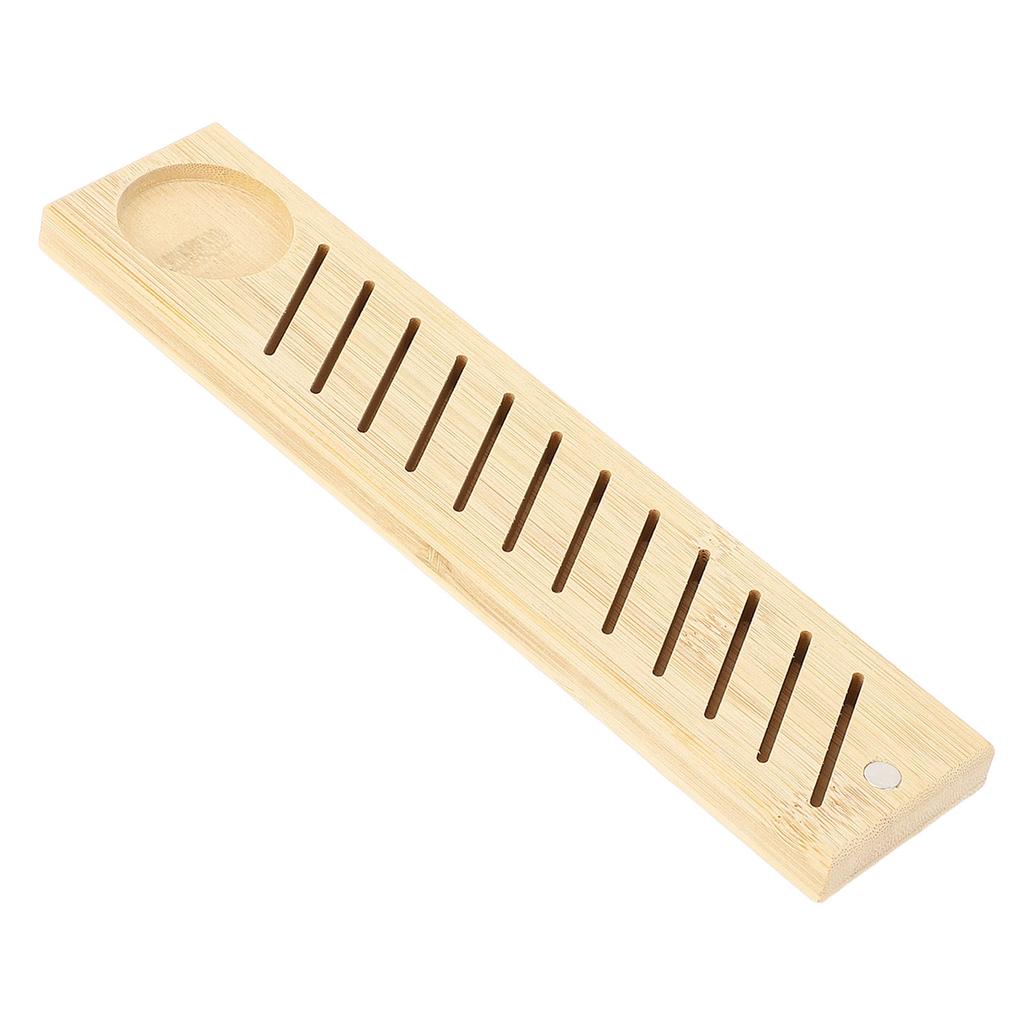 Embroidery Floss Bobbin Rack 12 Slots Bamboo Portable Rectangular Thread Plate Holder Sewing Supplie