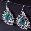 Zhenrong Retro Birnenförmige Türkis-Inlay Ohrringe, Thai-Silberplattiert