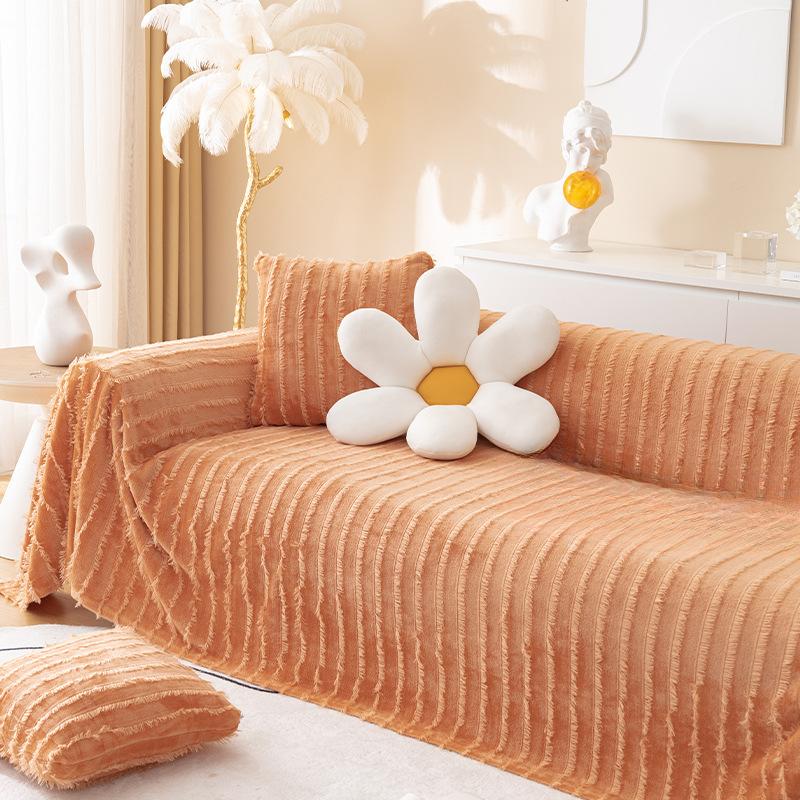 

Winter Plush Sofa Cover Universal Anti-Scratch Soft Towel Fabric Modern Minimalist All-Inclusive Furniture Protector 180*130cm