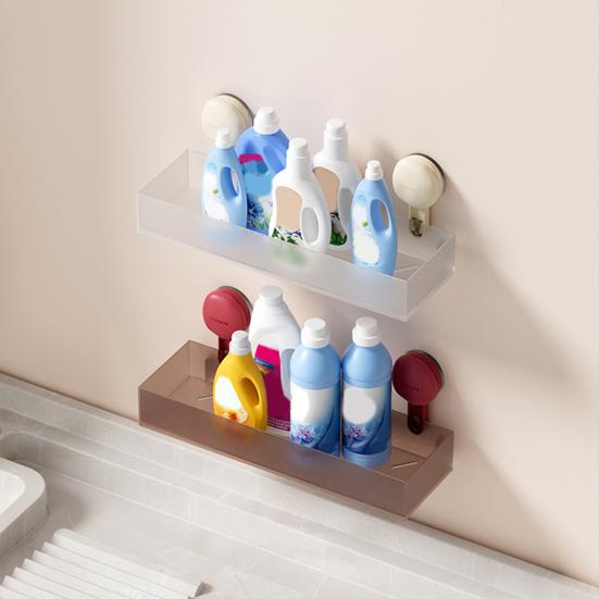 Bathroom Storage Rack Shower Caddy Organizer Load-bearing Easy To Install Suction Cup Strong Wall Floating