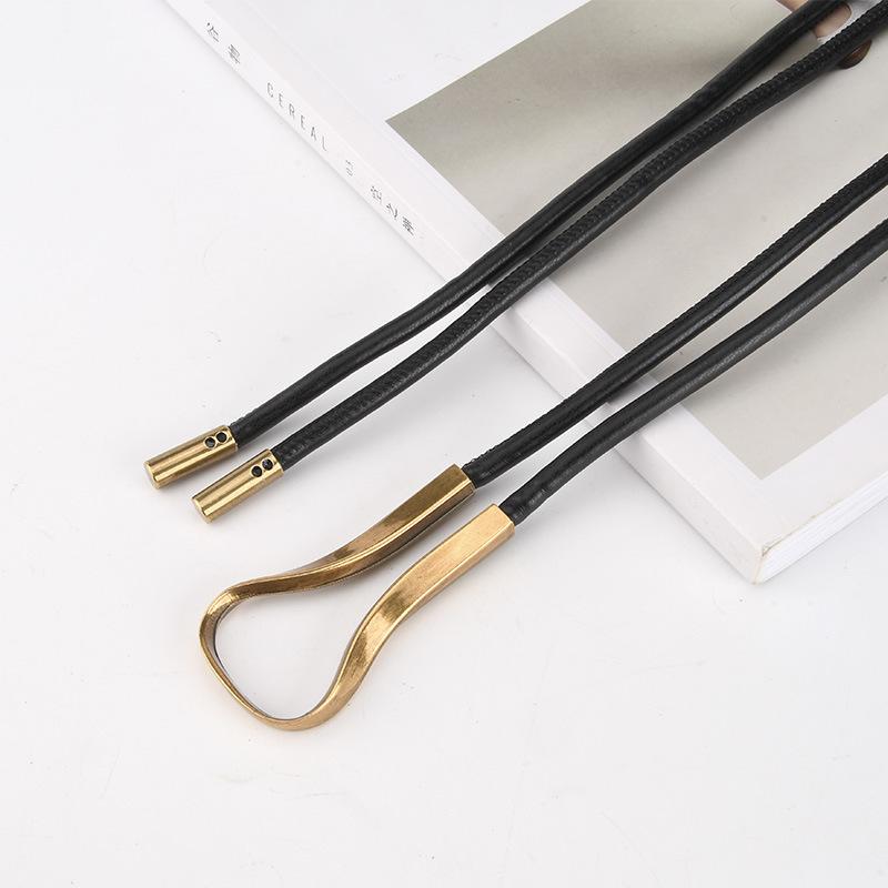 PU Imitation Leather Women's Leather Rope Waist Chain Belt Women's Temperament Knotted Non-porous Belt Light Luxury Niche Decoration