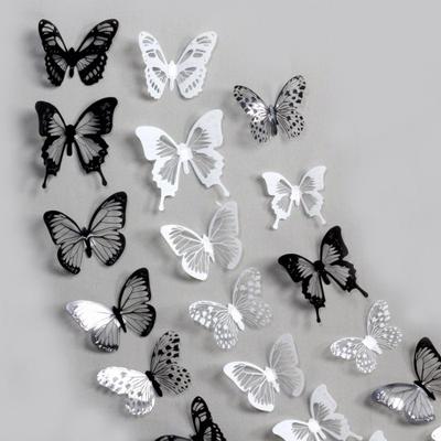18 Teile/satz Ornamentale Abnehmbare Exquisite Transparent Simulierte Schmetterling Wand Aufkleber Zimmer Dekor Wand Kunst Aufkleber