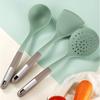 Non Stick Silicone Anti-Scald Spatula Long Handle Non-toxic and Odorless Soup Spoon Colander Household Cookware for Kitchen