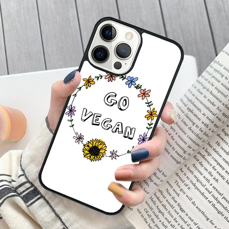 Vegan Vegetarian Quote Phone Case  For iPhone 17 Air 16 15 14 11 12 13 Pro MAX Plus Cover Shell Coque