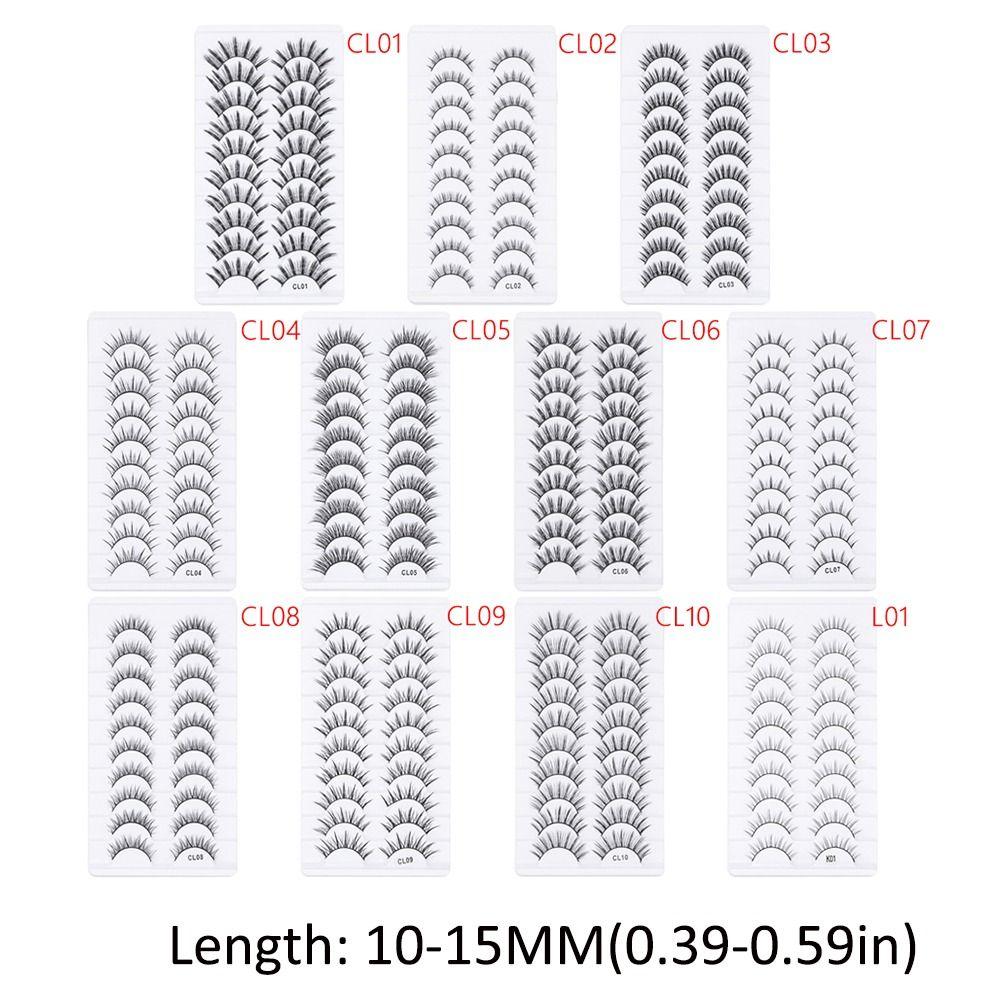 10 Pairs Natrual Long False Eyelashes Full Strip Fake Eyelash 3D Faux Mink Lash Eye Lash Extension