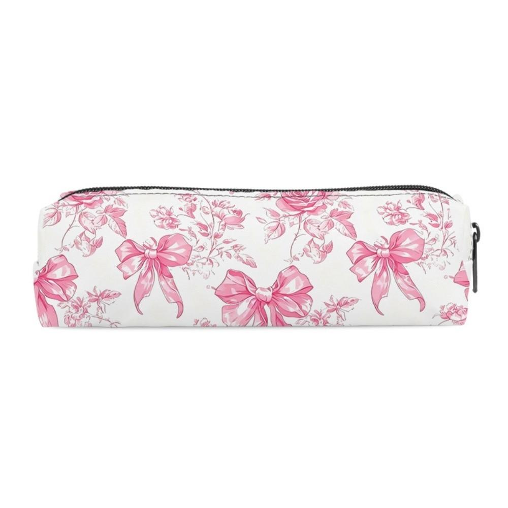 Portable Bowknot Pen Bag Zipper Closure Pencil Pouch New Pencil Case  School Supplies