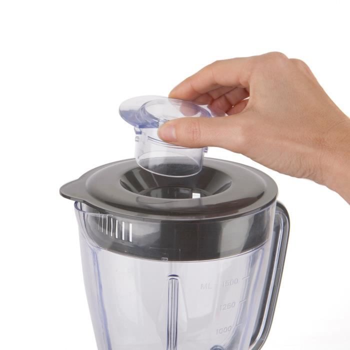 Blender BLACK+DECKER BXJB500E de 500W, 2 vitesses + Pulse, bol de 1,5L, 4 lames en inox, base anti-dérapeante