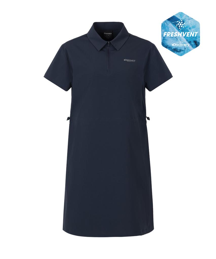 DISCOVERY EXPEDITION Women'S Freshvent Collared Mini Dress (D/Navy)