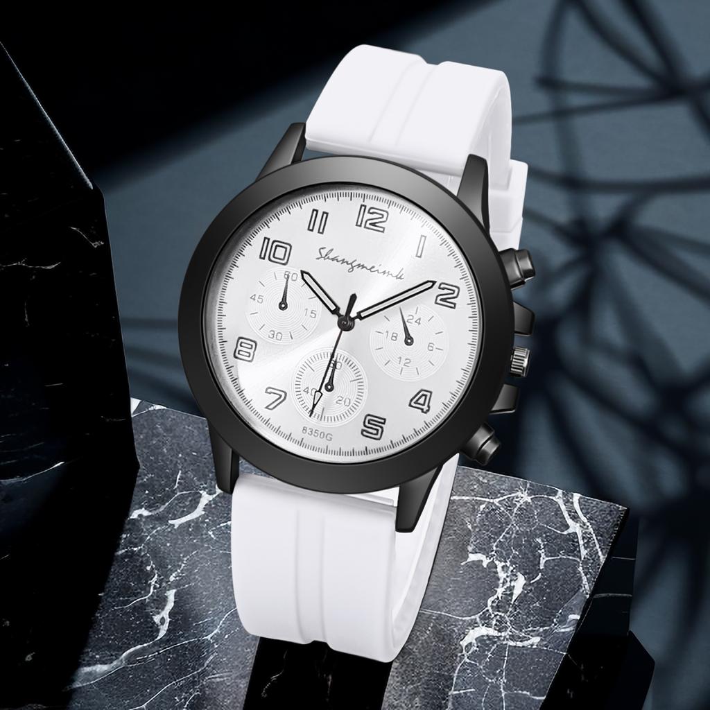 Watches for Men Casual Quartz Watches Man Silicone Strap Quartz Wristwatch Fashion Simple Round Glass Dial Date Watch Reloj
