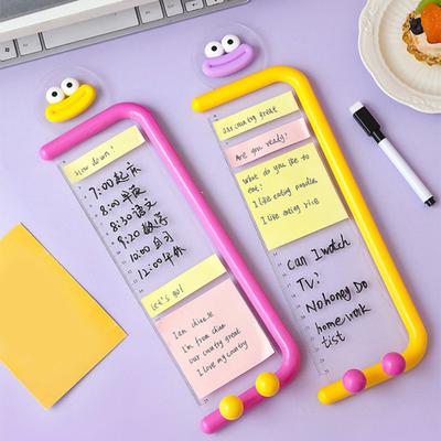 Monitor Memo Board Acryl Nachrichtenfeld Transparent Seitenmontage für Computermonitor Multifunktionaler Clip Handyhalter und Lineal Büro Schreibtisch Organizer