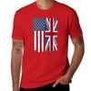 United States with United Kingdom Flag Mix US and UK Union Jack T-Shirt Blouse new edition men clothing