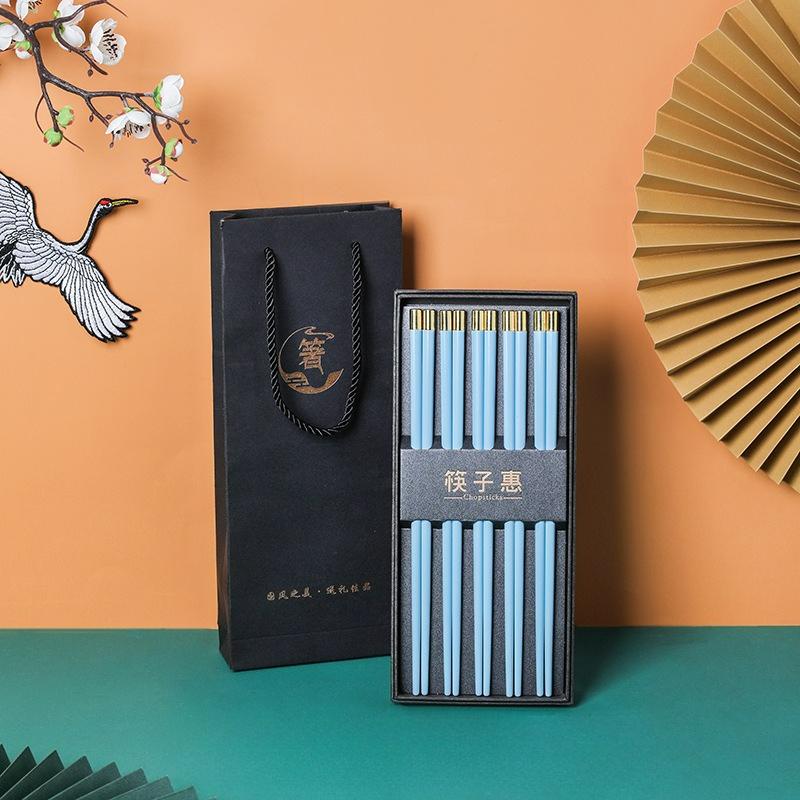 5 Pairs Chinese Chopsticks Set Reusable Non-Slip Japanese Sushi Chop Sticks Set Chopsticks Kitchen Tableware Gift Set 2025 New
