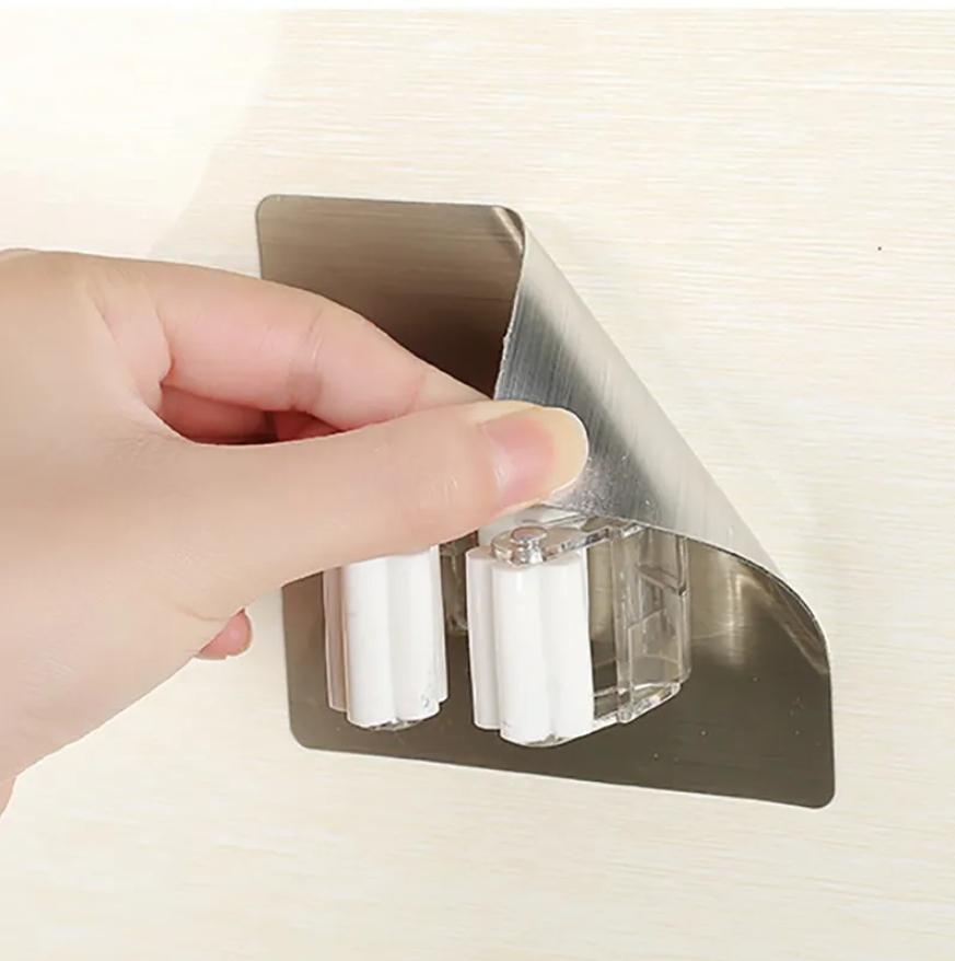 1-10pcs Adhesive Multi-Purpose Hooks Wall Mounted Mop Organizer Holder RackBrush Broom Hanger Hook Kitchen Bathroom Strong Hooks