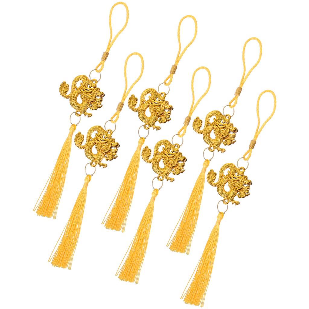 6Pcs Chinese Dragon Hanging Ornament New Year Pendant Traditional Chinese Decor Festive Wall Interior Pendant for Spring