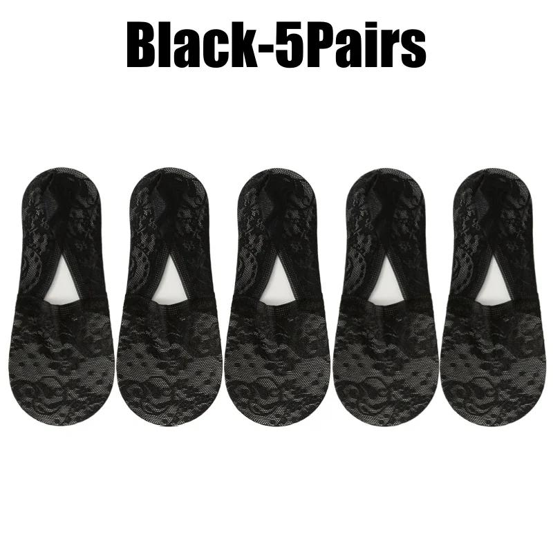 Non Slip Heel Ladies Lace Boat Socks Pure Cotton Breathable Low Cut Invisible Ankle Socks Women Summer Thin Casual Socks