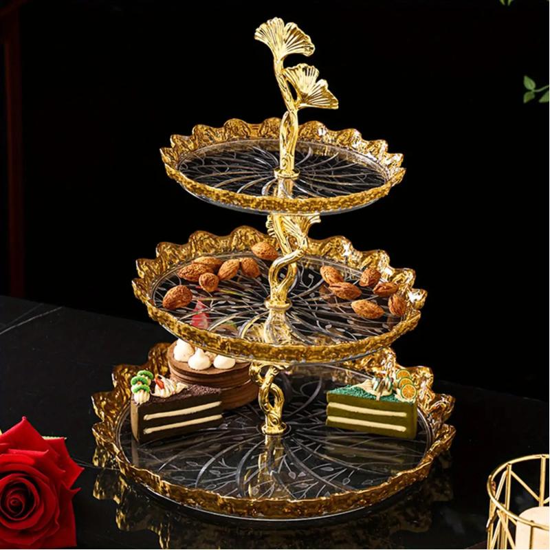 

Plastic Cake Tray Set, Multi Functional Storage Dish with Layered Trays for Snacks Candies Kitchen Living Restaurant China Mainland