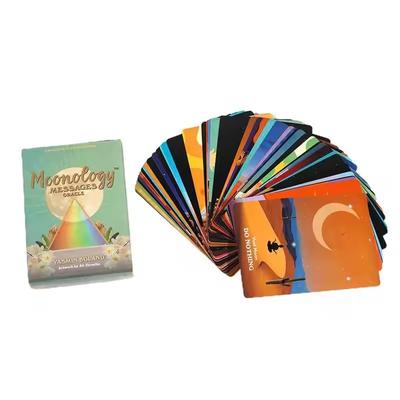 Tarot Mensajes de la Lunología 48 Piezas Cartas de Tarot Impresas Claras Mazo Oráculo Versión en Inglés Suministros Wiccanos para Juego de Fiesta