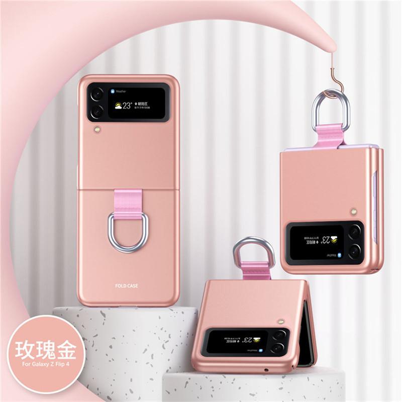 Applicable To Samsung Z Flip1 Mobile Phone Case, Ribbon Lanyard, Light and Skin-sensitive PC Folding Screen Z Flip1 Protective Case