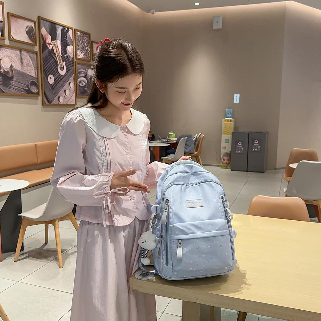 Mori Style Cute Star Backpack: High-End, Lightweight, Large Capacity for Middle School Students