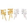 Exquisite Bowknot Ear Cuffs Clip Earrings for Women Fashion Nonpiercing Ear Jewelry Metal Material Ear Clip for Daily
