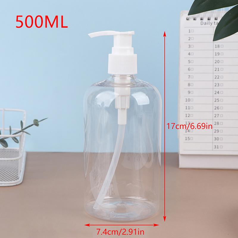 200-500ml Portable Empty Pump Dispenser Bottles Cylinder Shampoo Lotion Durable Refillable Containers For Liquid Soap