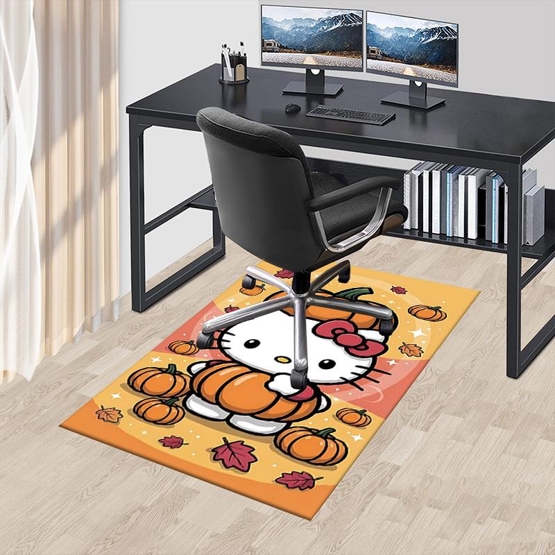 1 Stück Hello Kitty Kürbis Teppich Büro Teppich Außenmatte Heimdekoration Bereichsteppich Festival Geschenk Schreibtischstuhl Teppich