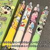Crayon Shin Chan Push Button Gel Pen Stationery For School Fun Face Chang Cute Student Exam Pen Black Water Pan Papeleria Gift