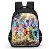 16 Inch Black Cartoon One Piece Backpack Mochila, Light Weight Unisex School Backpack Travel Daypack for Boys Girls Age 6-10