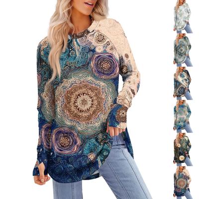 Damen Oversized Sweatshirt Grafik Pullover Langarm Übergroße Schulter Rundhals Shirt Tops Vintage Kleidung