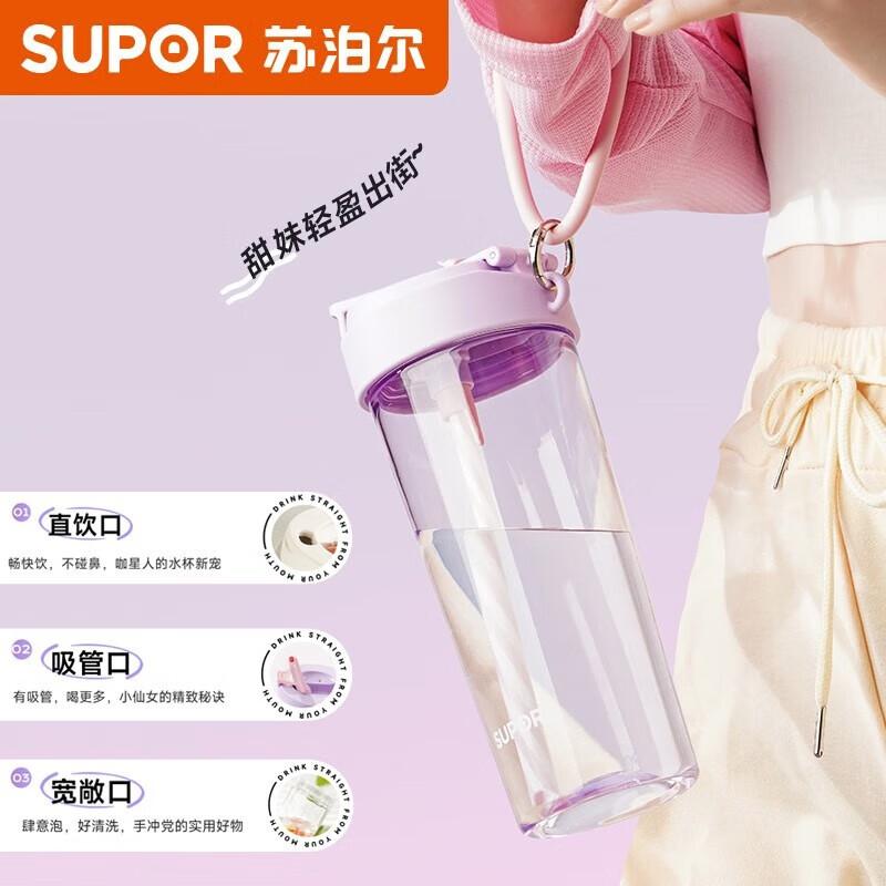 SUPOR KCP65JT10 Portable Plastic Straw Water Bottle