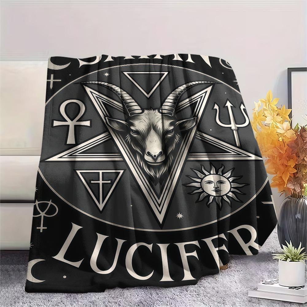 1PC Religion Print FlAannel Blanket, High quality Comfortable for All Seasons, Home Decor, Warmth and Comfort