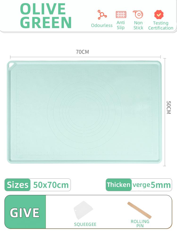 Zackoo Silicone Kneading Mat Foodgrade Thickened Large Household Panel Backing Dough Rolling Dumpling Pad Plastic Chopping Board