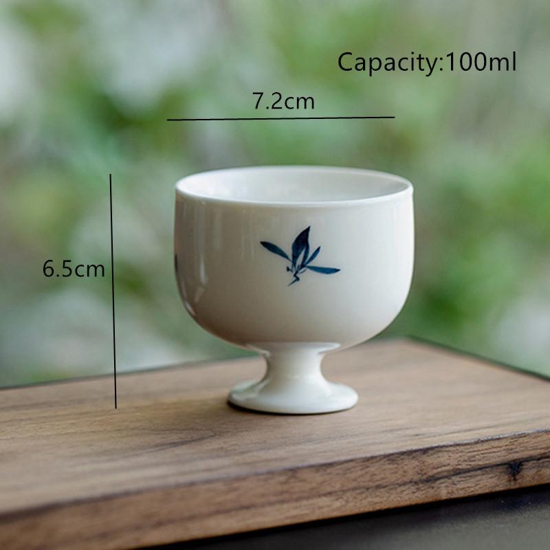 1 Pc Chinese Simple Ceramic Tea Cup Handmade Orchid Teacup Household Tea Bowl Beauty Master Cup Travel Personal Tea Set Teaware