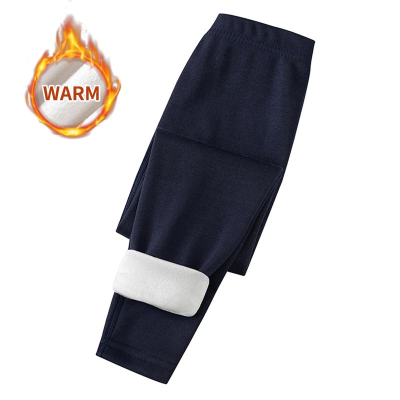 

Autumn And Winter Children Solid Color Thick Warm Leggings For Boys And Girls Sports And Casual With Fleece Long Pants 100