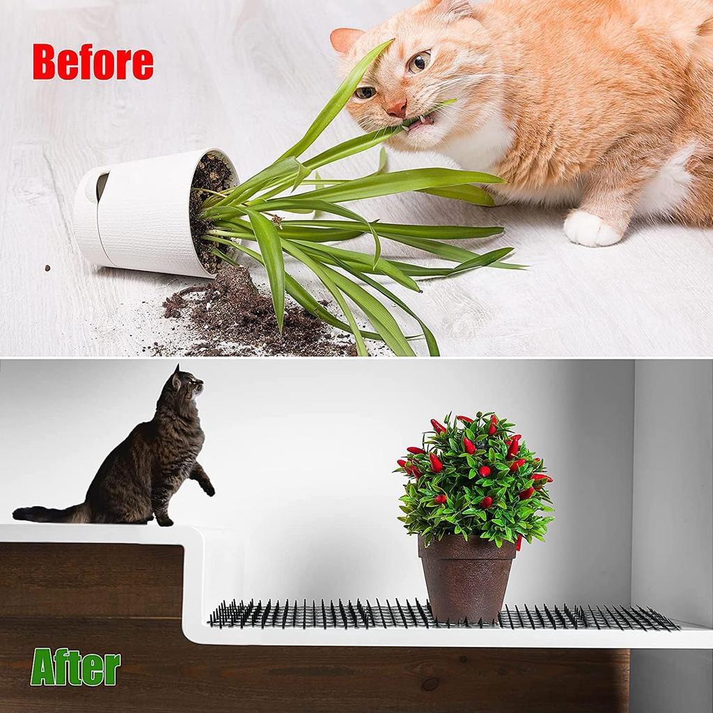 Cat Scat Mat Repellent Garden Anti-Cat Mats with Spikes Flat Prickle Strips Deterrent Repellents for Dogs Cats Wild Animals