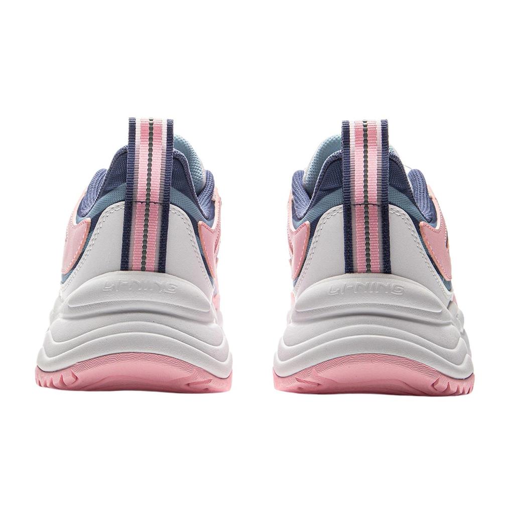 Li Ning Kids Sports Lifestyle Aurora Ground Grip Cushioning Non-Slip Wear-Resistant Low-Top Casual Shoes Kids casual shoes Pink White Blue YKCV202-2