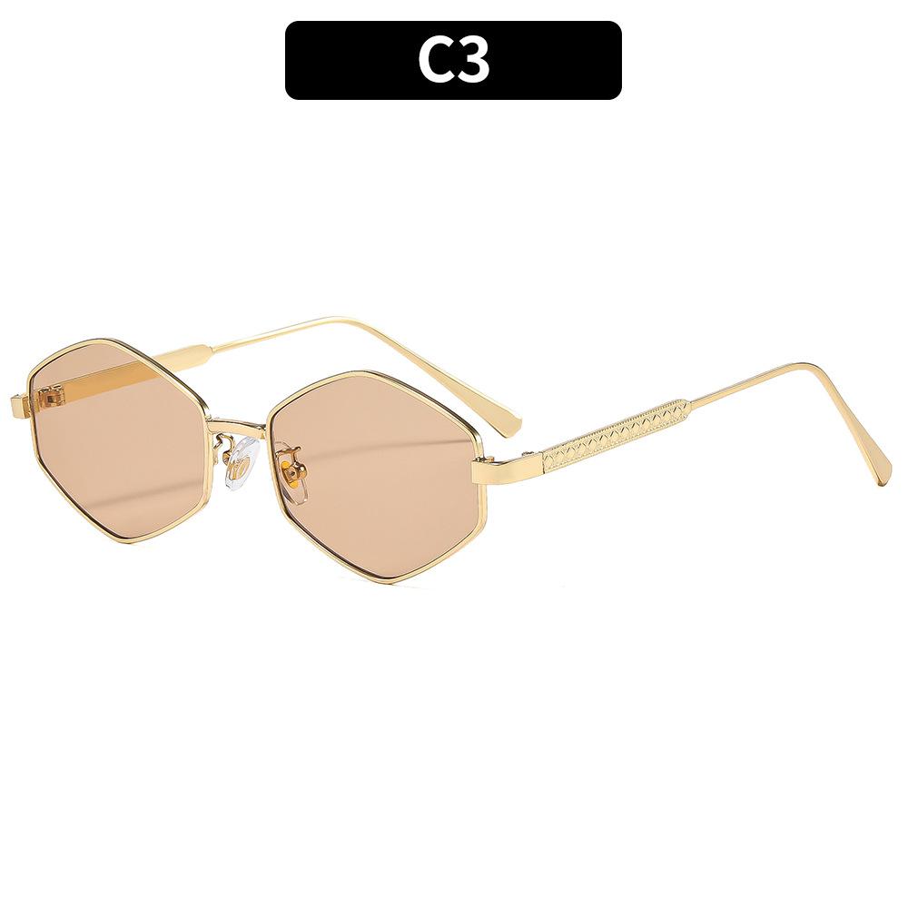 Women's sunglasses - unisex fashion polygonal metal sunglasses