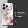 Pink White Flower Pattern Lanyard Case For iPhone 17 Pro Max Soft Silicone Cover For iPhone 16 Pro Max Funda iPhone 15 14 13 12 11 16E Air