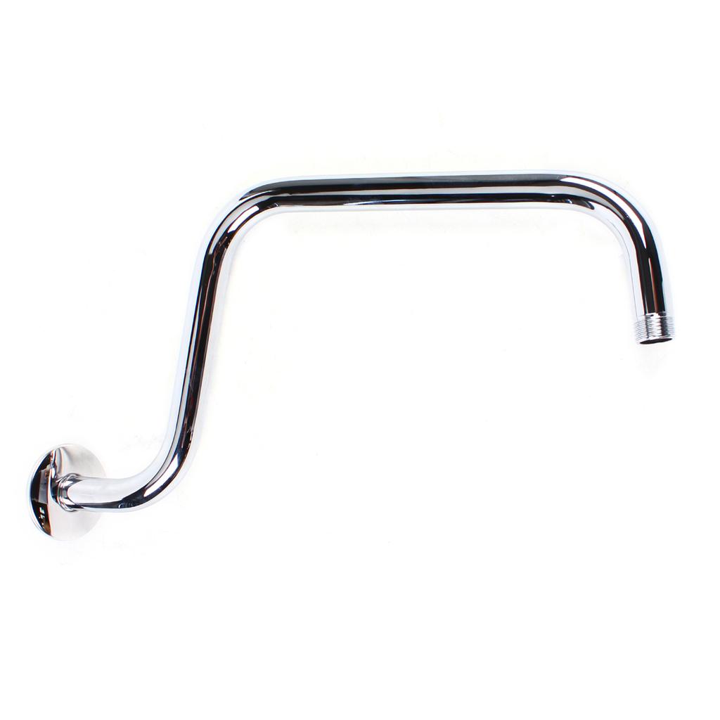 Shower Head Extension Arm S Shaped High Arc Gooseneck Long Shower Extender Pipe Stainless Wall Mounted Shower Head Extension Arm