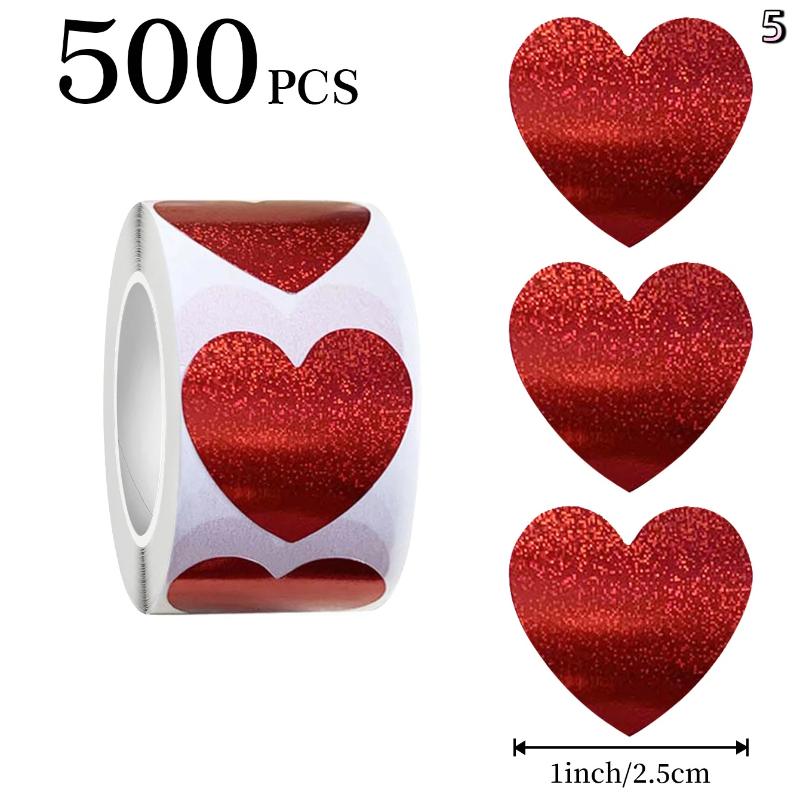 [Y]120/500Pcs Valentine's Day Heart Stickers Sealing Sticker Happy Wedding Envelope Stickers Holiday Party Gift Decor Stickers